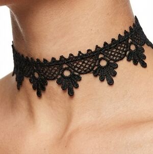 ♟️Elegant Black Lace Choker Necklace New